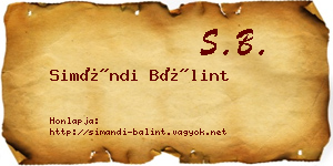 Simándi Bálint névjegykártya