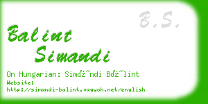 balint simandi business card